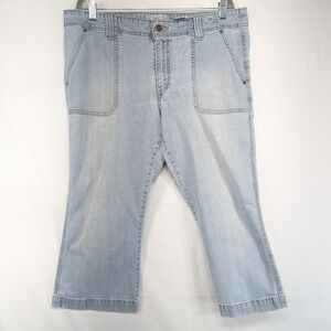 Levi Strauss Signature Womens Light Wash Cropped Flare Jeans Size 16